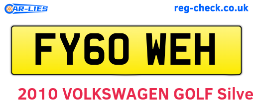 FY60WEH are the vehicle registration plates.