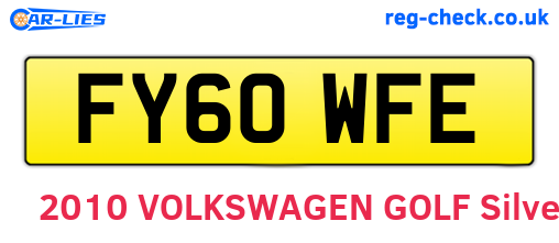 FY60WFE are the vehicle registration plates.