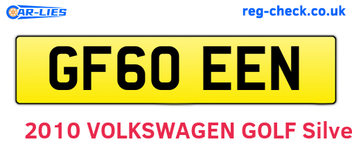 GF60EEN are the vehicle registration plates.