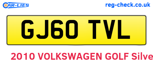 GJ60TVL are the vehicle registration plates.