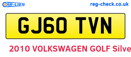 GJ60TVN are the vehicle registration plates.