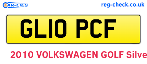 GL10PCF are the vehicle registration plates.