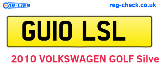 GU10LSL are the vehicle registration plates.