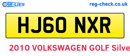 HJ60NXR are the vehicle registration plates.