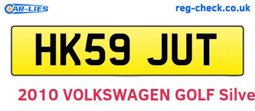 HK59JUT are the vehicle registration plates.