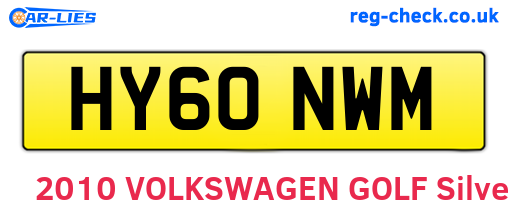 HY60NWM are the vehicle registration plates.
