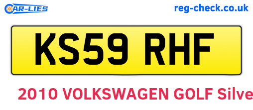 KS59RHF are the vehicle registration plates.