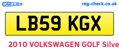LB59KGX are the vehicle registration plates.