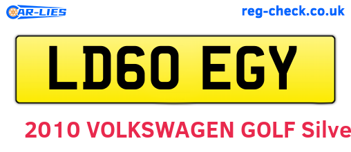 LD60EGY are the vehicle registration plates.