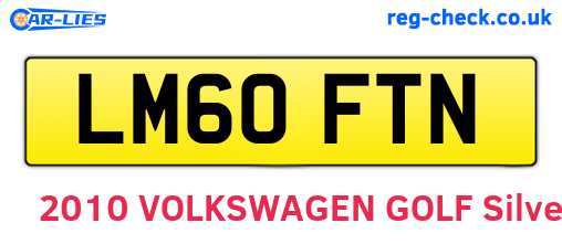 LM60FTN are the vehicle registration plates.