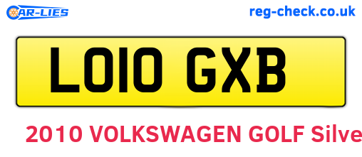 LO10GXB are the vehicle registration plates.