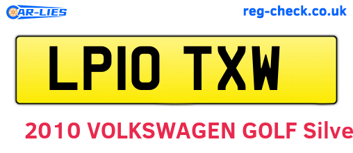 LP10TXW are the vehicle registration plates.