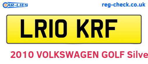 LR10KRF are the vehicle registration plates.