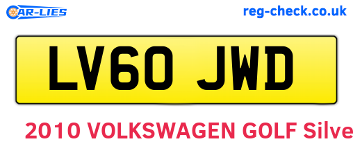 LV60JWD are the vehicle registration plates.