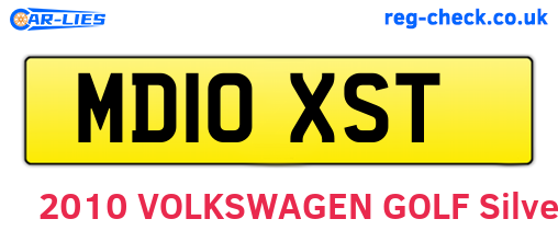 MD10XST are the vehicle registration plates.