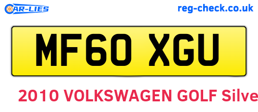 MF60XGU are the vehicle registration plates.