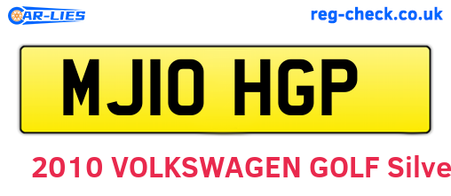 MJ10HGP are the vehicle registration plates.