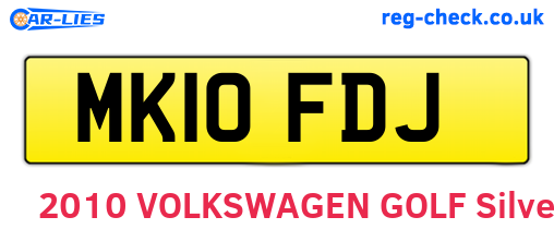 MK10FDJ are the vehicle registration plates.