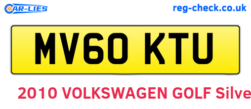 MV60KTU are the vehicle registration plates.