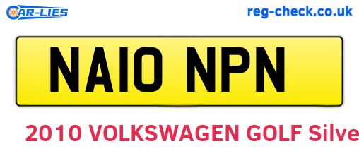 NA10NPN are the vehicle registration plates.