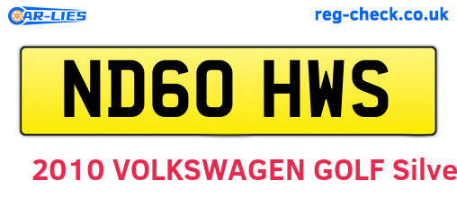 ND60HWS are the vehicle registration plates.
