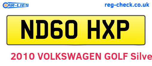 ND60HXP are the vehicle registration plates.