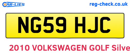 NG59HJC are the vehicle registration plates.