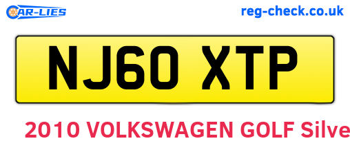 NJ60XTP are the vehicle registration plates.
