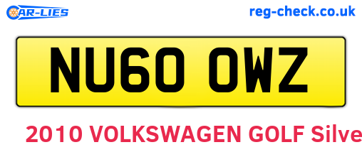 NU60OWZ are the vehicle registration plates.