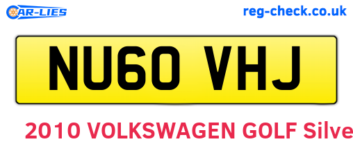 NU60VHJ are the vehicle registration plates.
