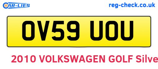 OV59UOU are the vehicle registration plates.