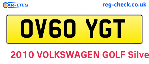 OV60YGT are the vehicle registration plates.