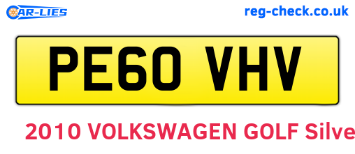 PE60VHV are the vehicle registration plates.