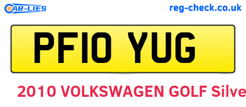 PF10YUG are the vehicle registration plates.