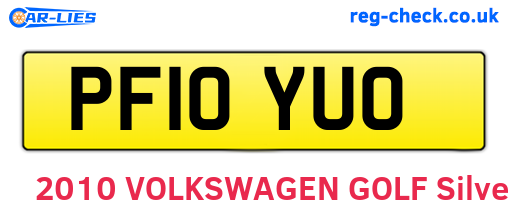 PF10YUO are the vehicle registration plates.