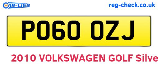 PO60OZJ are the vehicle registration plates.