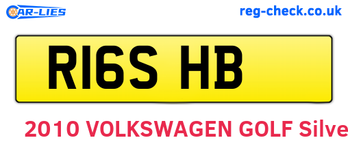 R16SHB are the vehicle registration plates.