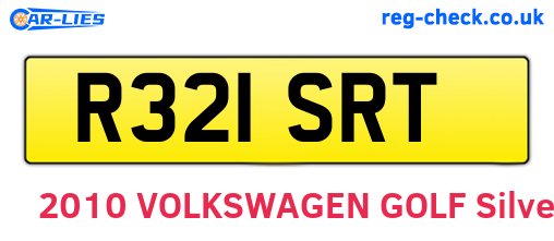 R321SRT are the vehicle registration plates.