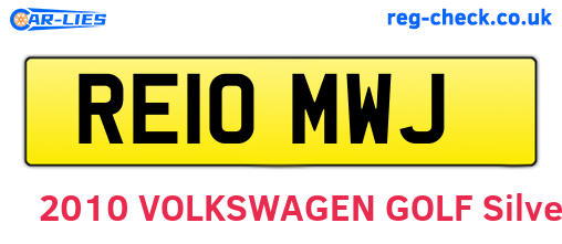 RE10MWJ are the vehicle registration plates.