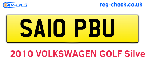 SA10PBU are the vehicle registration plates.