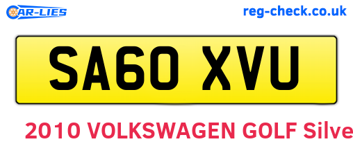 SA60XVU are the vehicle registration plates.