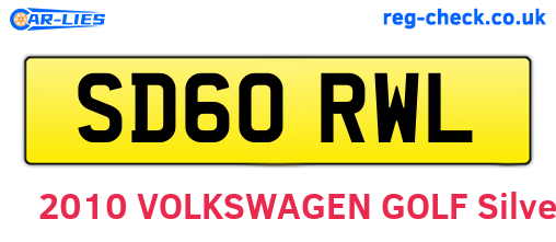 SD60RWL are the vehicle registration plates.