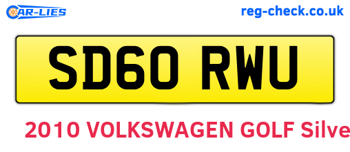 SD60RWU are the vehicle registration plates.