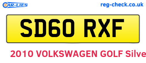 SD60RXF are the vehicle registration plates.