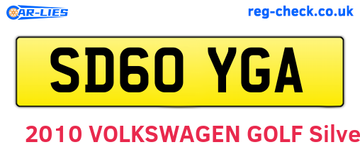 SD60YGA are the vehicle registration plates.