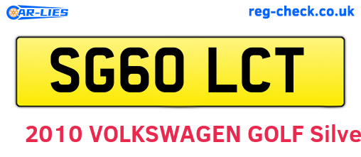 SG60LCT are the vehicle registration plates.