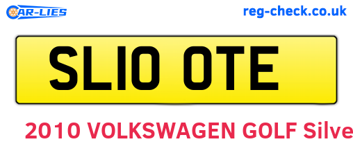 SL10OTE are the vehicle registration plates.