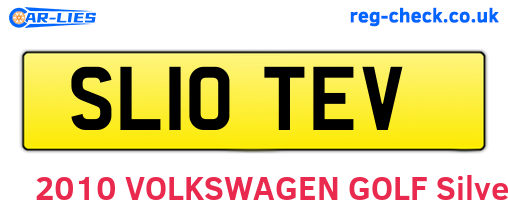 SL10TEV are the vehicle registration plates.