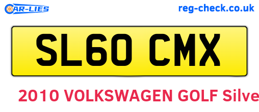 SL60CMX are the vehicle registration plates.