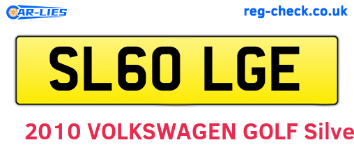 SL60LGE are the vehicle registration plates.
